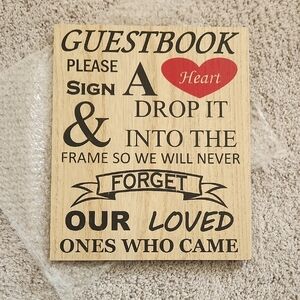 Wooden Guestbook Sign with Heart Design
